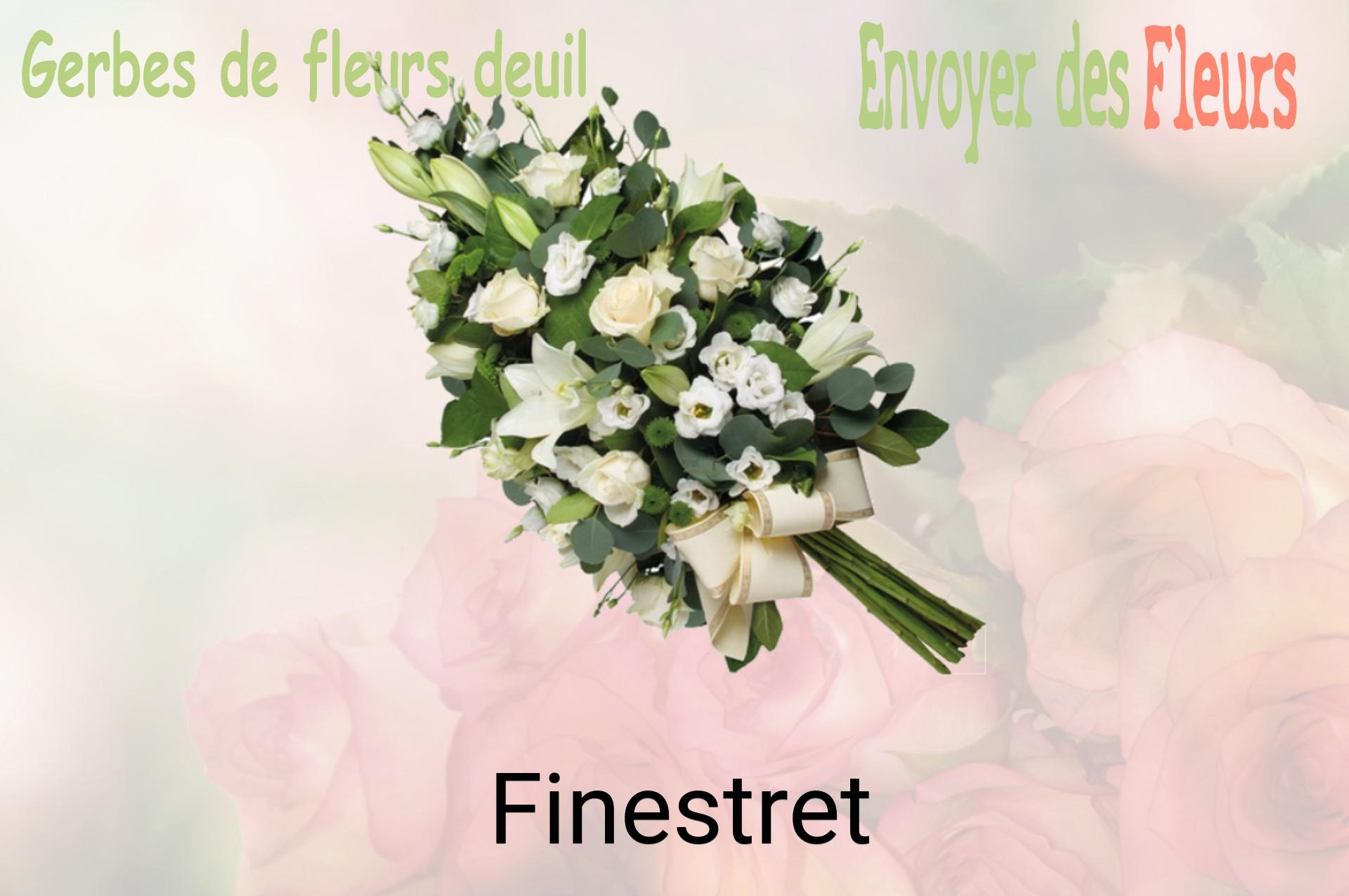 Gerbe de fleurs de deuil livrée à Finestret
